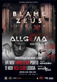 BLAME ZEUS + ALLGEMA | Concertos de apresentação dos novos álbuns | HARD CLUB - Porto