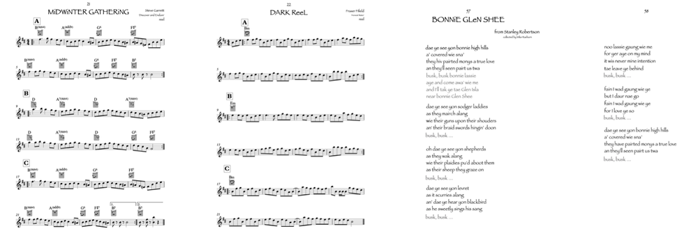 sample pages from the Dee and Don Ceilidh Collective Tune Book