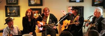 Bethany Cafe, Feb '10 - Jimmy Johnson's birthday guitar pull with Cam King, Freddie KRC and Jimmy Johnson (photos by Randall Elley)
