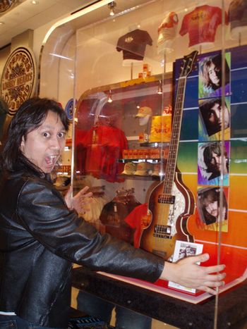 Me trying to steal one of Paul McCartney's basses
