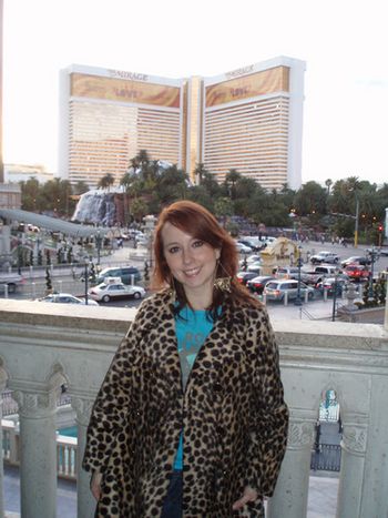 Jenn with The Mirage in the background.
