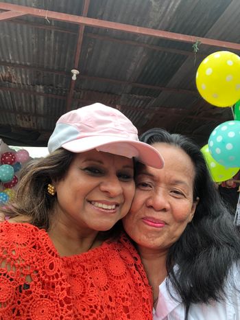 Renu with Angie Garcia, Manila Christmas Party 2019
