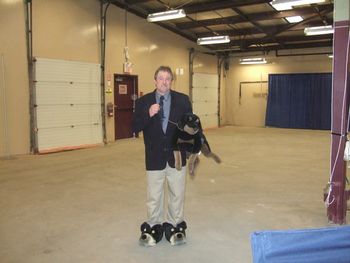 John ready for his 'fun' show at the HKC dog show in Feb. Notice the extra Rottweilers we added to the family.
