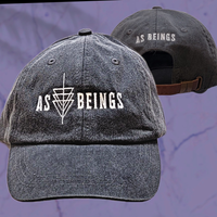 Dad Hat - Embroidered Front & Back / Faded Black Color