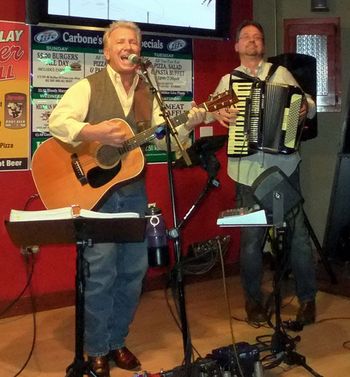 Ken with Paul Plumb on the "Squeze Box" at Carbones
