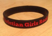 Wrist Band  "Christian Girls Rock" Black
