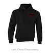 BLACK HOODIE - LEFT CHEST EMBROIDERY