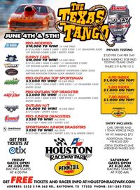 "THE TEXAS TANGO"  SUMMIT RACING EQUIPMENT, MIDWEST DRAG RACING SERIES!!! (SOLO)