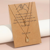 2 (pcs) Alloy Lock & Key Pendant Necklace for Best Friends/Lover
