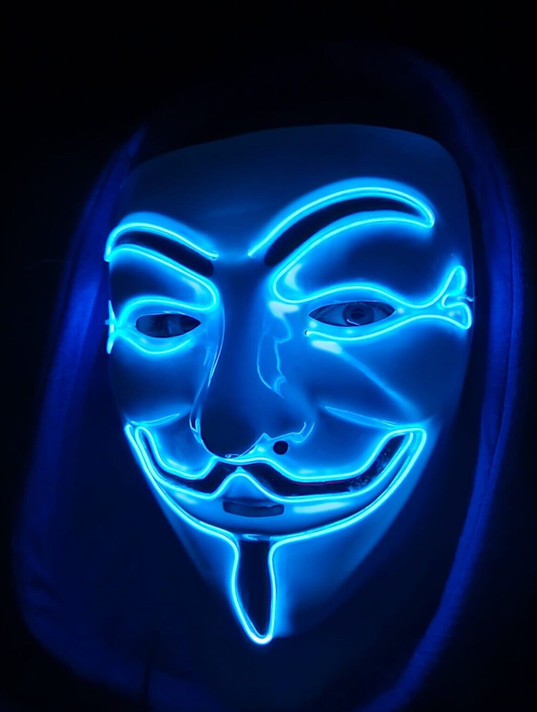 Blue LED Anonymous Revolution Mask 