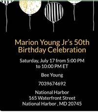 Marion Young Jr's 50th Birthday Celebration