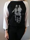 Unisex black and white 3/4 length baseball shirt