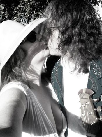 Lisa LaRue & John Baker, in front of Barney's Beanery on Santa Monica Blvd.
