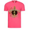 Hot Pink Short Sleeve T-shirt Gold Musical Logo