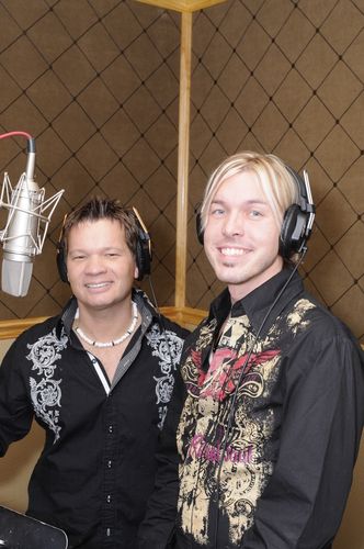 Dennis Humphries of HisSong and I recording "I Love to Tell the Story"
