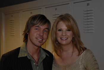 Justin and Patty Loveless backstage at the Opry
