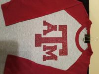 Glitter Aggie 3/4 Sleeve Raglan Baseball Tee