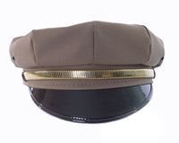 Customized "Brando" Style Motorcycle Hat w/ Strap - Khaki Hat Color