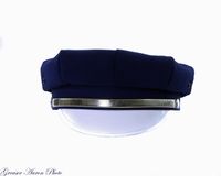Customized Motorcycle Hat w/ Strap - Dark Blue Hat Color