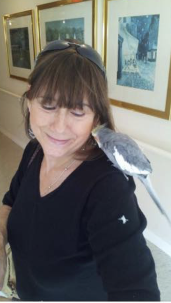 Frannie with a sweet bird
