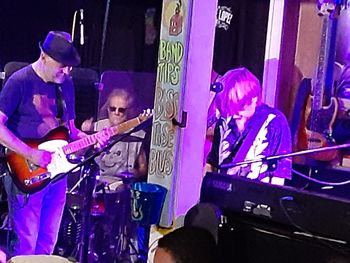 Blues jam night at Papa Turney's with Donnie Miller, Don Kendrick, and Terrance Downing.
