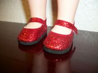 Red Sparkle Shoes 14.5" doll