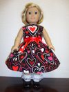 Valentine Dress with long Red Ribbon Bows