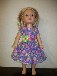 Purple Butterfly dress 14.5" doll 