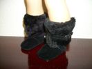 Black Fur Buckle Boot