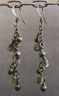 E17 - Labradorite & Chain Dangle Earrings
