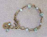 B3 - Turquoise Jasper Chinese Coin Bracelet