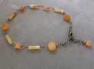 A6 - Orange Semi-Precious Stone Anklet