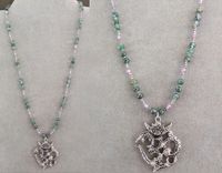 N9 - Moss Agate and Amethyst Om Necklace