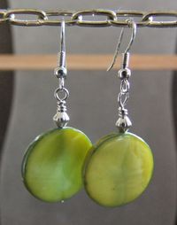 E3 - Light Green Round Earrings