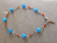 A8 - Carnelian Anklet with Celtic Knot Drop
