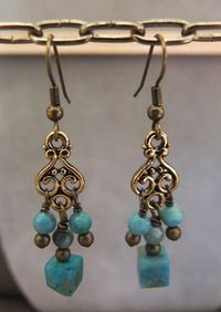 E19 - Turquoise Jasper Elegant Dangle Earrings