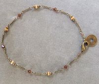 A2 - Chinese Coin and Swarovski Crystal Anklet