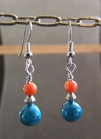 E2 - Orange and Blue Hook Earrings