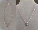 CH1 - Pink Necklace with Pewter Heart Pendant