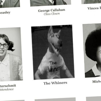 Whiners Dino year book page

