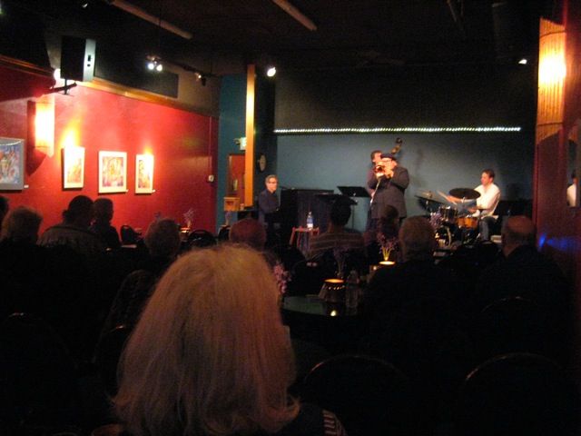 David Goldblatt, Chris Higgins, Todd Bishop, Dmitri Matheny at The Jazz Station Eugene OR 4/25/15 photo by Sassy

