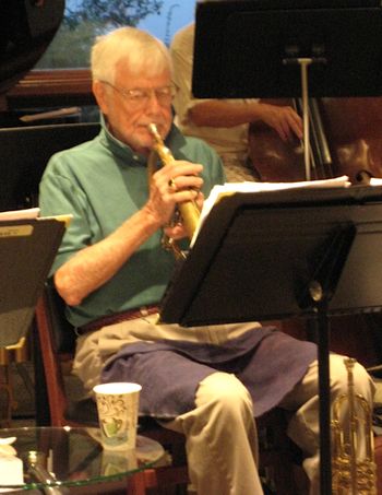 Bill Peterson, past president of Musicians Local 47, is a phenomenal trumpeter whose storied career of stage shows, soundtracks, broadcasts and studio work with famous people is almost too much to contemplate.
