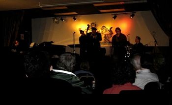 "Jazz Noir" Sacred Grounds, Scottsdale AZ December 13, 2012. (L-R) Nick Manson, T-Bone Sistrunk, Dmitri Matheny, Andrew Gross, John Lewis
