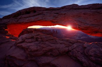 This is a view through an arch rock formation near Paria Canyon on the Arizona-Utah border.
