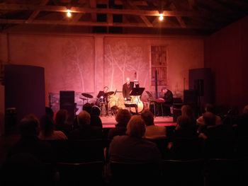 Dmitri Matheny Group featuring Bert Dalton, Andy Zadrozny and Bert Dalton at Seedboat Center for the Arts, Silver City NM, 10/25/15 photo by Sassy

