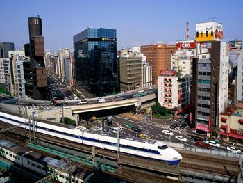 Bullet Train in the Ginza District Tokyo, JAPAN
