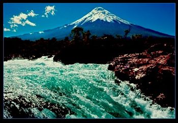Volcan Osorno and Pehoe Falls Patagonia, CHILE
