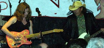 Sue Foley and Hombre jamming at Skippers Smokehouse in Tampa Fla.
