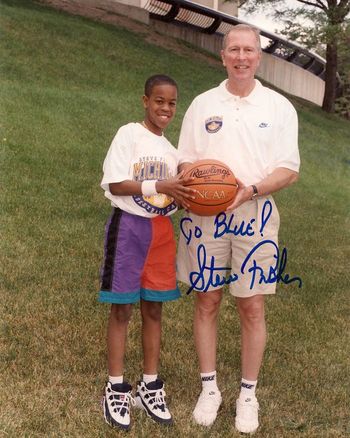 7/16/21: Steve Fisher and I, back when he was the coach at The University of Michigan.
