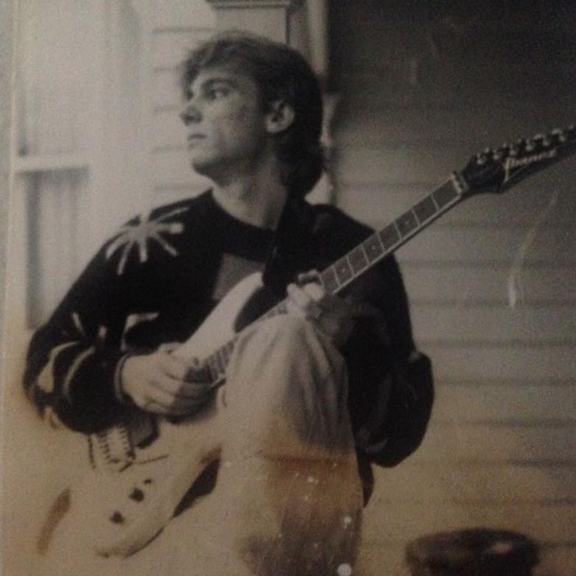 Scott O'Hara playing electric guitar Launceston 1988